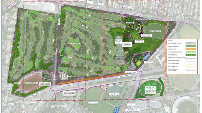 A new proposal for the Moore Park Golf Course that was presented to the state government. Picture: Supplied