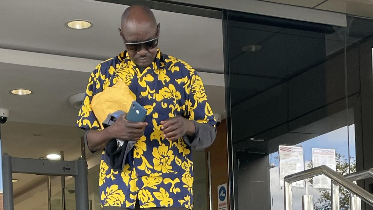 Ndogobessengar “Jimmy” Tatamngar leaves Toowoomba Courthouse after being sentenced on April 13, 2022.