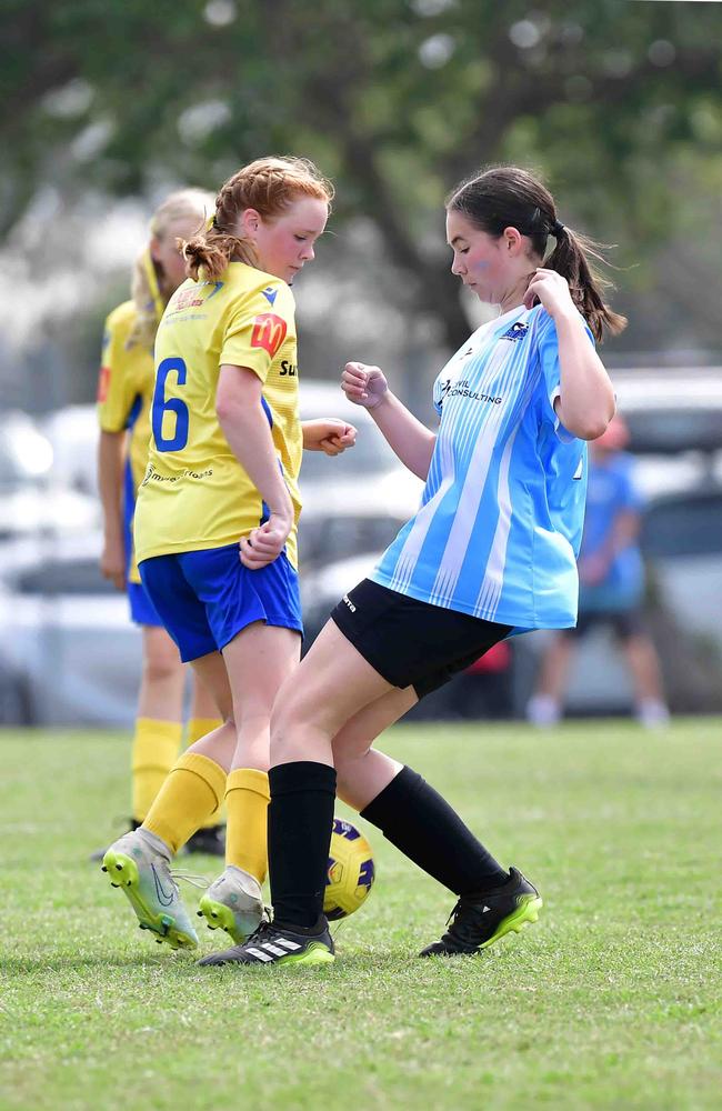 SOCCER: U 13 girls, Kawana V Maroochydore. Picture: Patrick Woods.