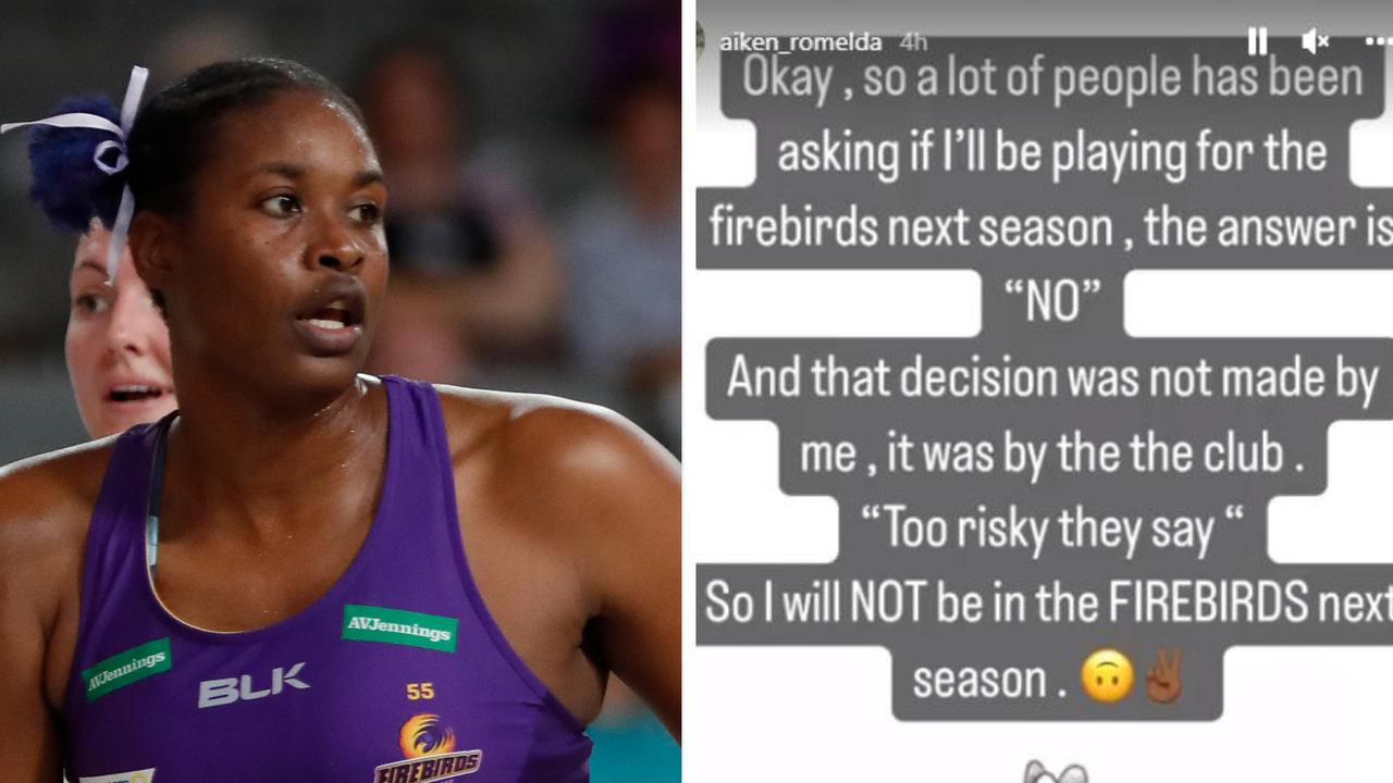 Romelda Aiken-George has announced she won't be returning to the Firebirds.