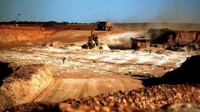 Mining at the Bullabulling gold fields in Western Australia.