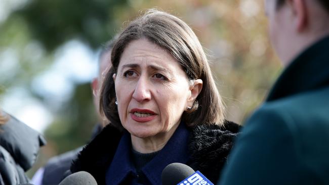 NSW Premier Gladys Berejiklian unveiling of the new drought package which was at the centre of the state’s 2019 Budget. Picture: Jonathan Ng