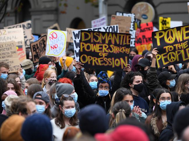 Black Lives Matter protesters in Melbourne. Picture: Getty