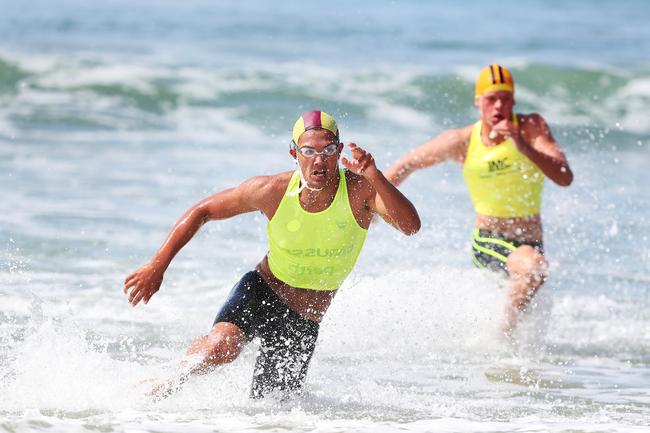 Jack Walton from Ulverstone Surf Life Saving Club competing in the Tasmanian Surf League Carnival at Clifton Beach. Picture: NIKKI DAVIS-JONES