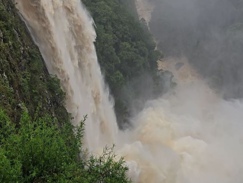 Ellenborough Falls in the town of Elands in NSW, pictured after heavy rains in the Hunter and Port Macquarie region overnight. Picture: Stephen Watts, , Source - https://www.facebook.com/groups/259787411865326/permalink/1433097961200926/?rdid=1gtrRpkYpTNob806&share_url=https%3A%2F%2Fwww.facebook.com%2Fshare%2Fv%2F19d8PFArP4%2F#