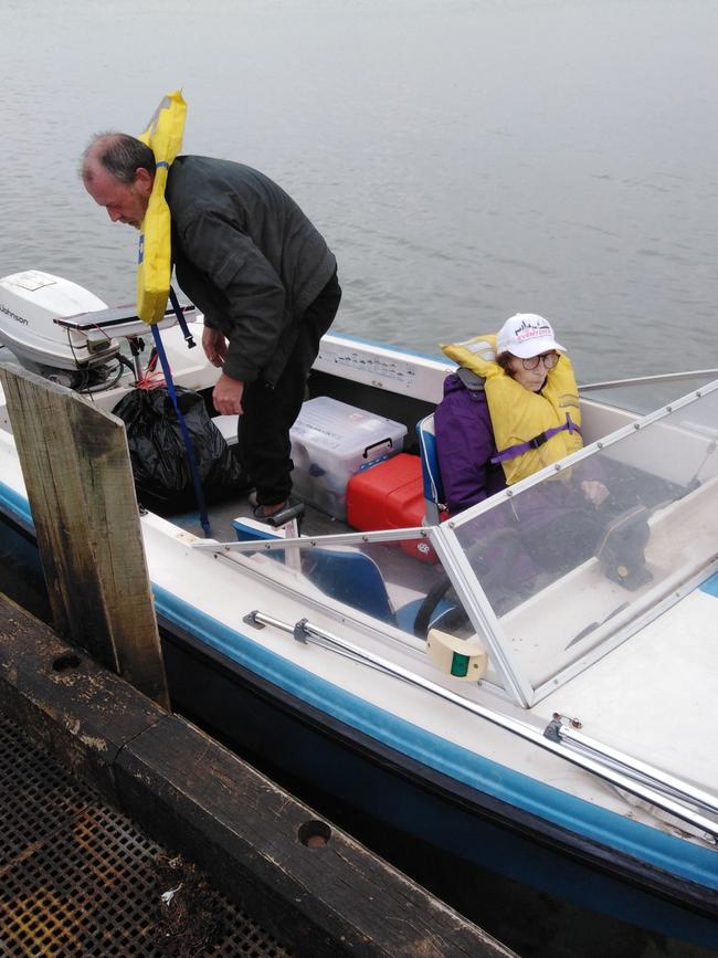 The boat the mother and son departed in was later found submerged in water.