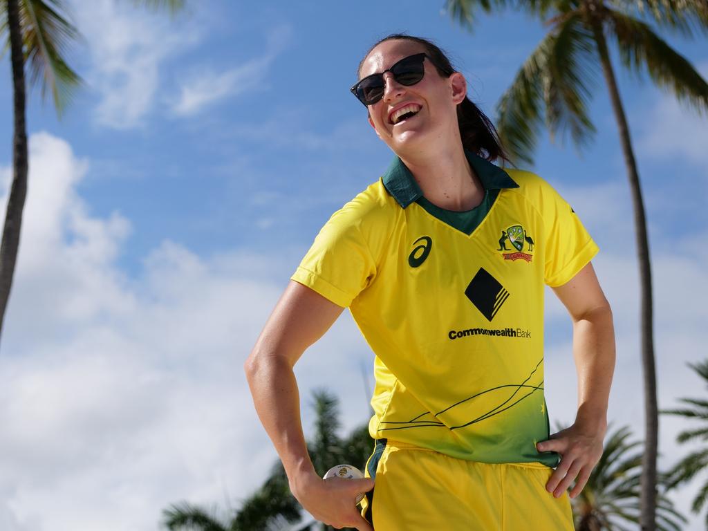 South Australian bowler Megan Schutt pictured in Antigua, in the Caribbean, on tour with the Australian Women’s Cricket Team. Picture: cricket.com.au