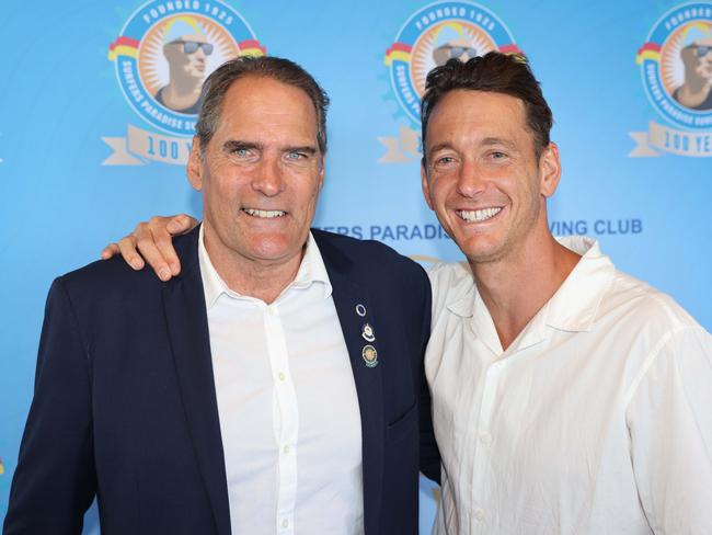 Jon Neilsen and Ali Day at the Surfers Paradise Surf Life Saving Club Centenary Season Launch for Gold Coast at Large. Picture, Portia Large.