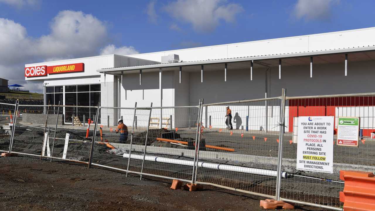 A Coles supermarket under construction in Glenvale, Wednesday, June 17, 2020. Picture: Kevin Farmer