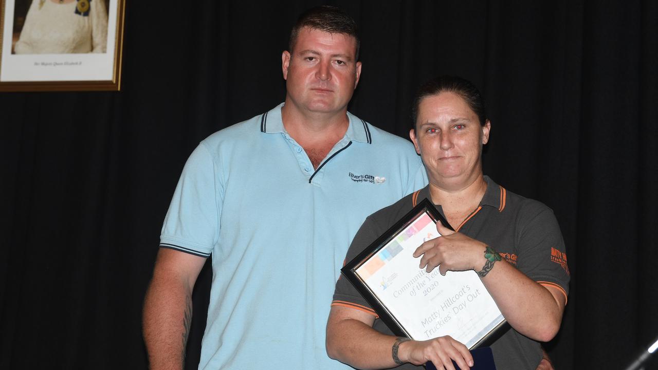 Gympie Regional Council Mayor Mick Curran announced the winners of the 2020 Australia Day Awards in front of a packed crowd at the Civic Centre.- Matty Hillcoats Truckies Day Out - Dan and Kristine Hillcoat (Community Event of the Year)