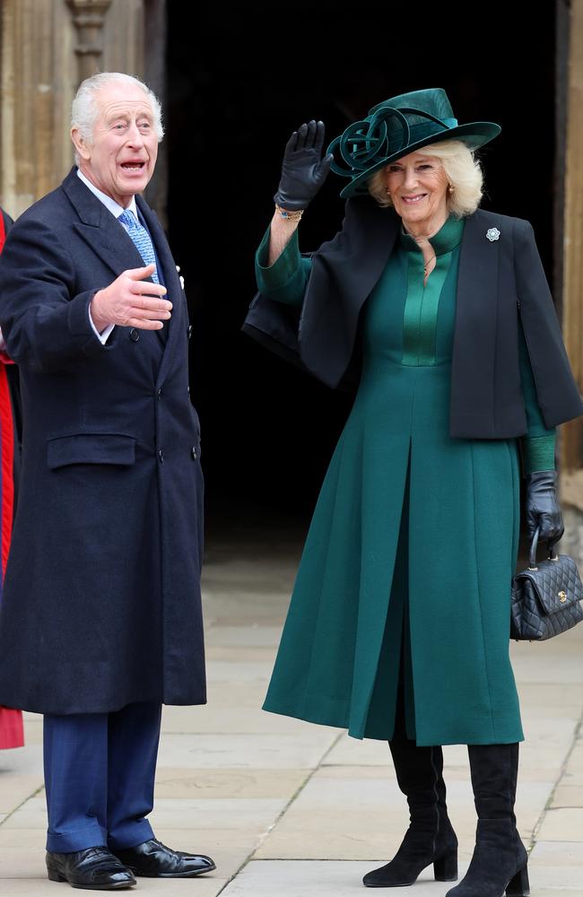 King Charles III and Queen Camilla attend the Easter Mattins Service at Windsor Castle. Picture: Getty Images