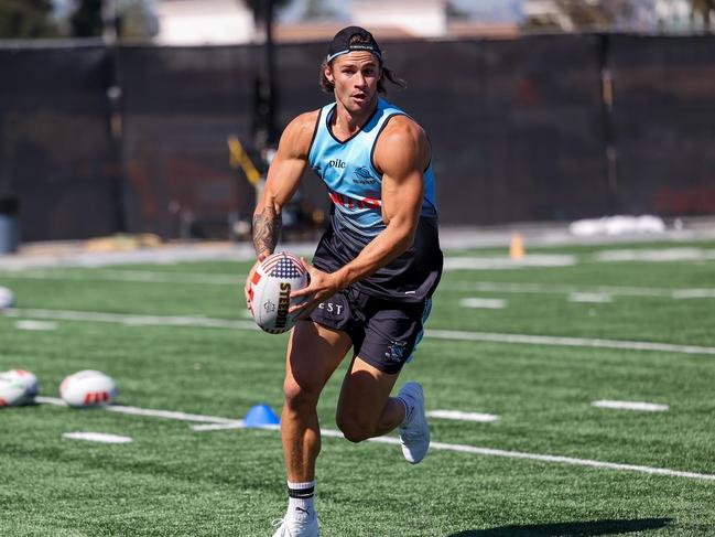 Cronulla Sharks halfback Nicho Hynes in top condition. Picture: Cronulla Sharks/Jess Ciccia