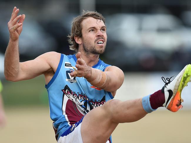 History making: Modewarre’s Josh Finch hopes to lead the Warriors to a flag. Picture: Nigel Hallett