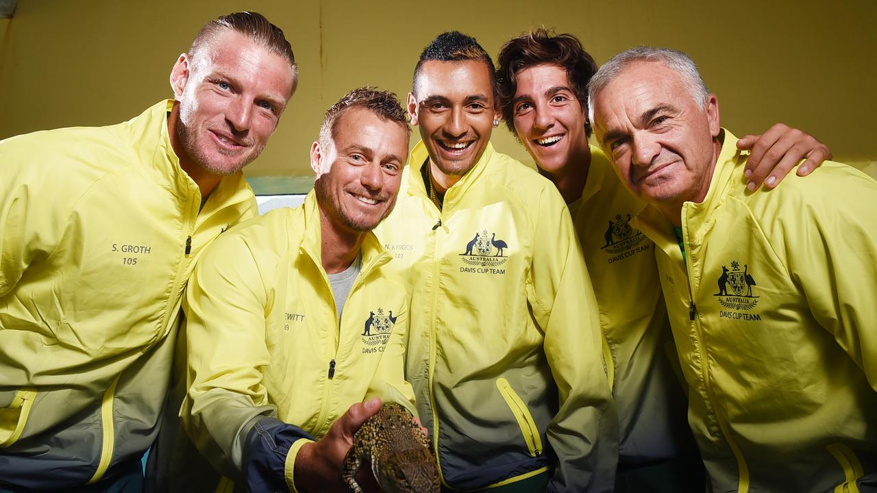 Sam Groth, Lleyton Hewitt, Nick Kyrgios, Thanasi Kokkinakis and Wally Masur.