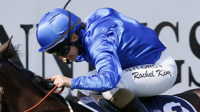 Rachel King has the ride on Godolphin contender Flit in the Golden Eagle. Picture: AAP