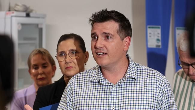 Nigel Hutton LNP candidate for Keppel during a media conference at The Family Practice Emu Park. Picture: Liam Kidston.