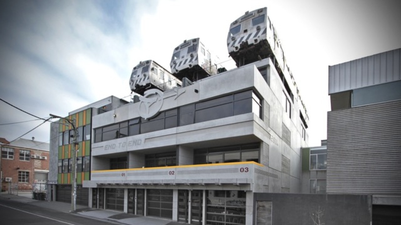 A tenancy in the End to End Complex, at 5/48 Easey St,Collingwood, is available to lease, including one of the former Hitachi train carriages on the roof.