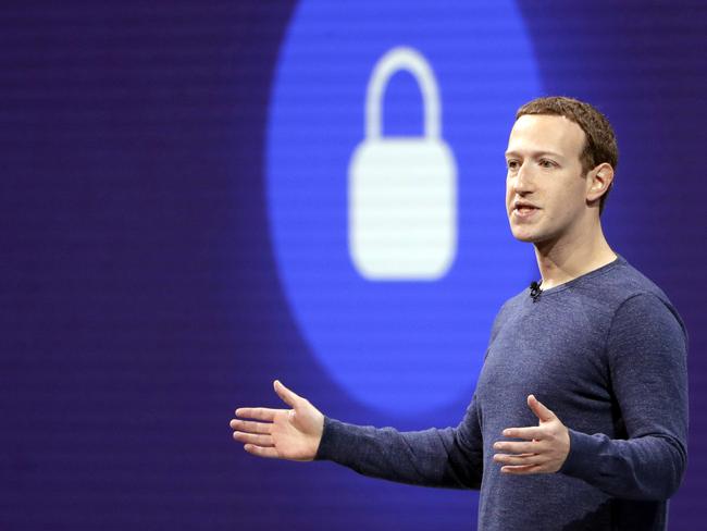 FILE- In this May 1, 2018, file photo, Facebook CEO Mark Zuckerberg delivers the keynote speech at F8, Facebook's developer conference, in San Jose, Calif. In his first State of the State address, Tuesday, Feb. 12, 2019, California Gov. Gavin Newsom said the state's consumers should get a piece of the billions of dollars that technology companies make off the personal data they collect. California-based Facebook and Google aren't commenting on the idea. (AP Photo/Marcio Jose Sanchez, File)