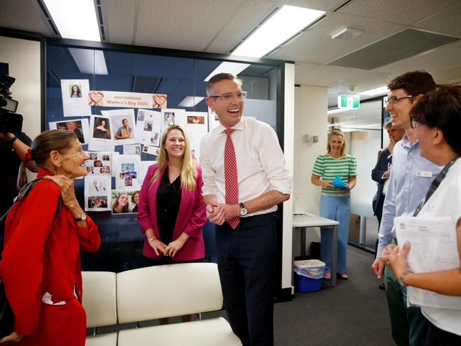 NSW Premier Dominic Perrottet in Parramatta on Thursday. Picture: Nikki Short