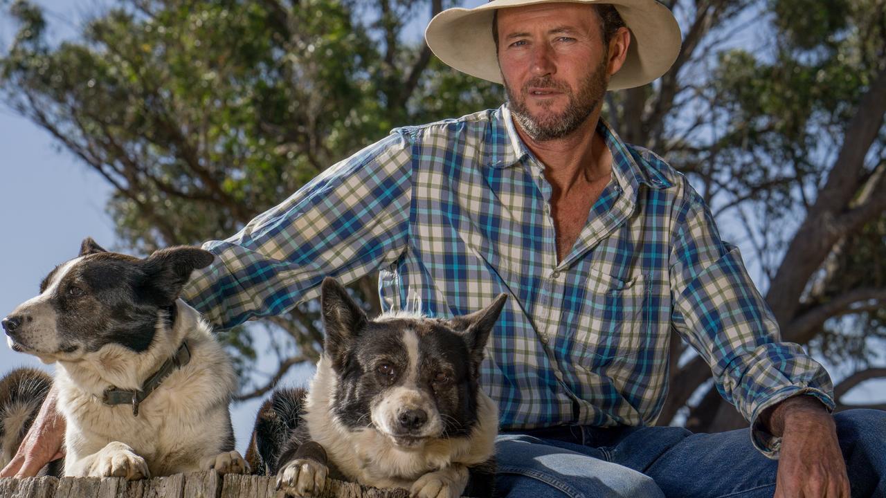 DOGS OF OZ. Bernie Shakeshaft with dogs Girl and Lou. Picture: Clayton Rose