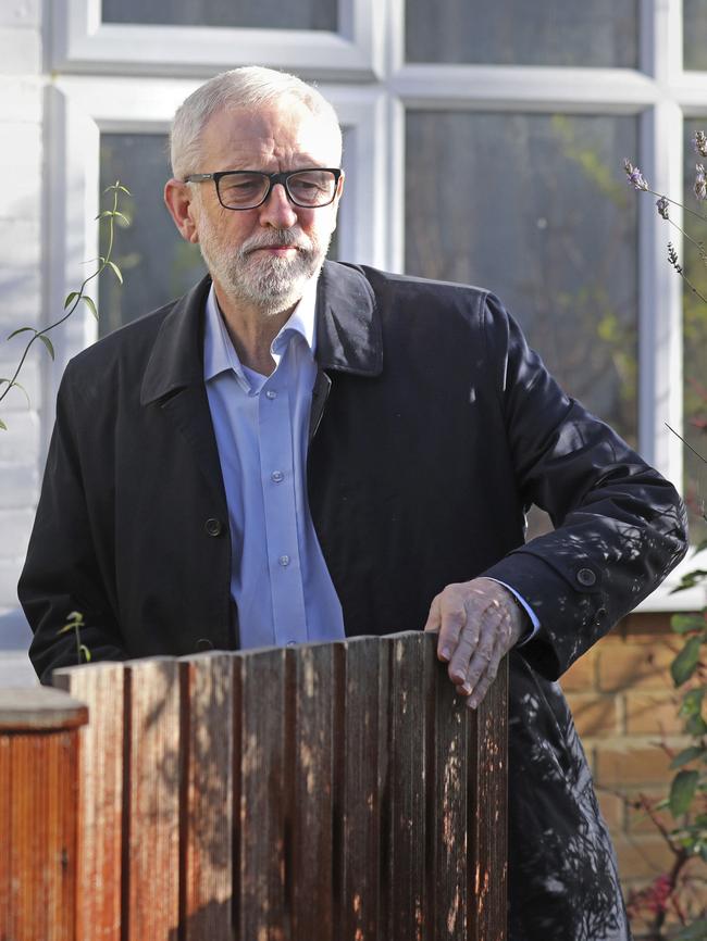 Labour Party leader Jeremy Corbyn leaves his home in north London. Picture: PA