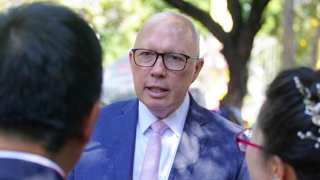 Peter Dutton has suggested NSW Police didn’t inform the Prime Minister of the caravan terror plot because of fears information would be leaked. Picture: NewsWire/ Luis Enrique Ascui