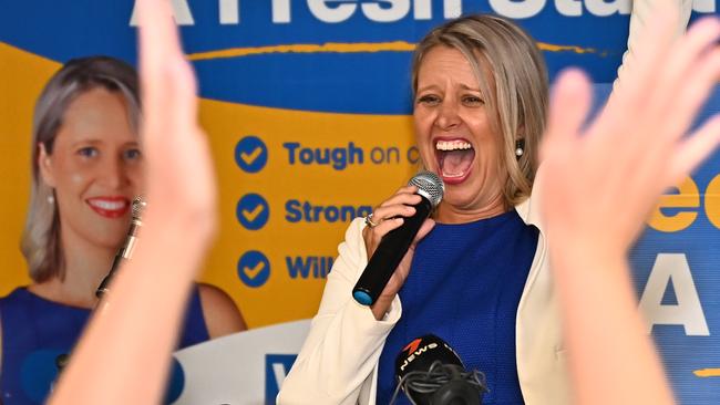 LNP Candidate for Barron River Bree James makes an announcement at her post election function at the Stratford Bowls Club on Saturday Evening. Picture Emily Barker.