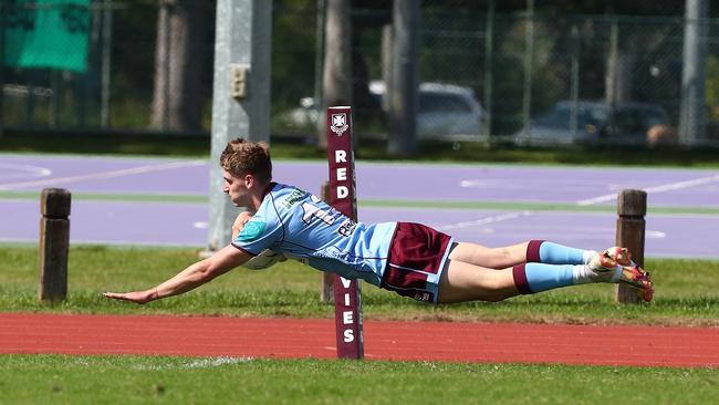 Action from the University of Queensland Colts 1 rugby team. Picture: Tertius Pickard