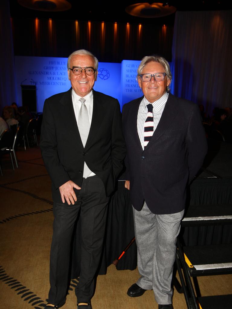 George and Harry at an ASMF Famous Male Faces luncheon at the Hilton Adelaide Hotel.