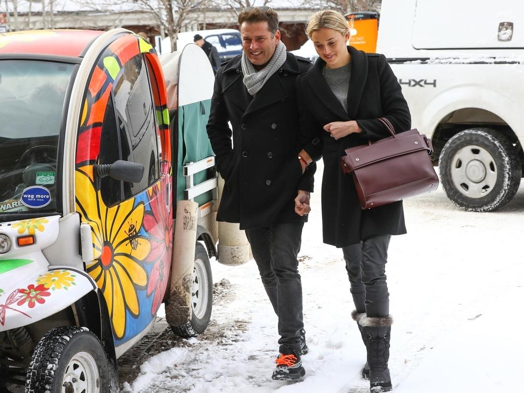 Australian television presenter Karl Stefanovic, grabs lunch with wife Jasmine Yarbrough and kids at CP Burger in Aspen amid axing from the Today show. Karl's axing from the Today show sent shock waves through the Australian media industry on Wednesday. And amid the chaos, the 44-year-old is focused on supporting new wife Jasmine Yarbrough's show business. Within hours of his departure announcement, the father-of-three took to Instagram to support 34-year-old Jasmine's shoe brand Mara and Mine. Picture: BackGrid