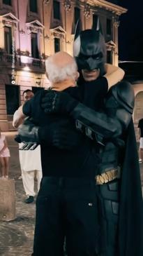 Autistic man overjoyed meeting Batman