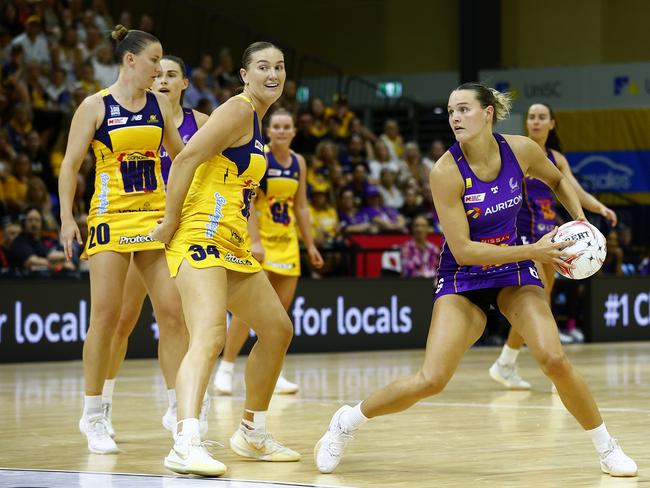 Tippah Dwan in action for the Firebirds against Sunshine Coast Lightning. Picture: Getty Images