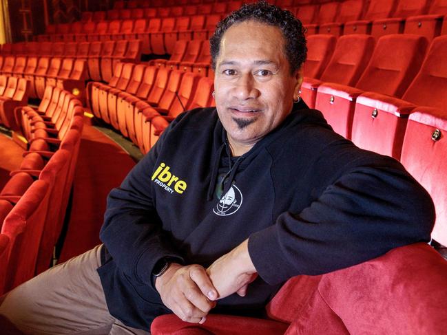 Her father, actor Jay Laga'aia, at Her Magestys theatre in Melbourne. Picture David Geraghty