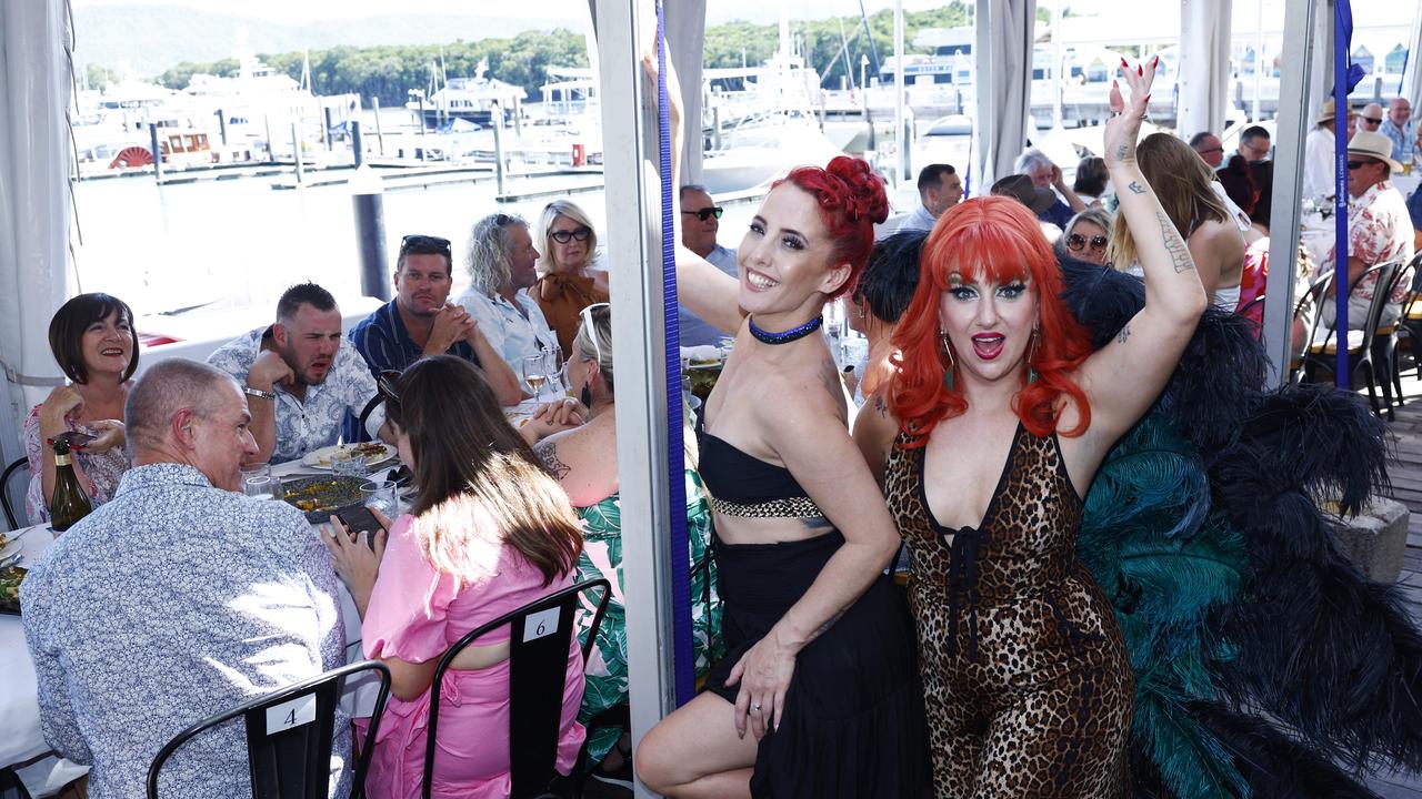 Kelly-Ann Doll and Memphis Mae performed for diners at the Longest Lunch at Hemmingways Brewery at the Crystalbrook Marina, Port Douglas. Picture: Brendan Radke