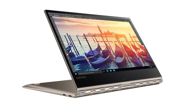 The Lenovo Yoga 910 hybrid laptop features a unique hinge that allows the touchscreen to flip over on itself.