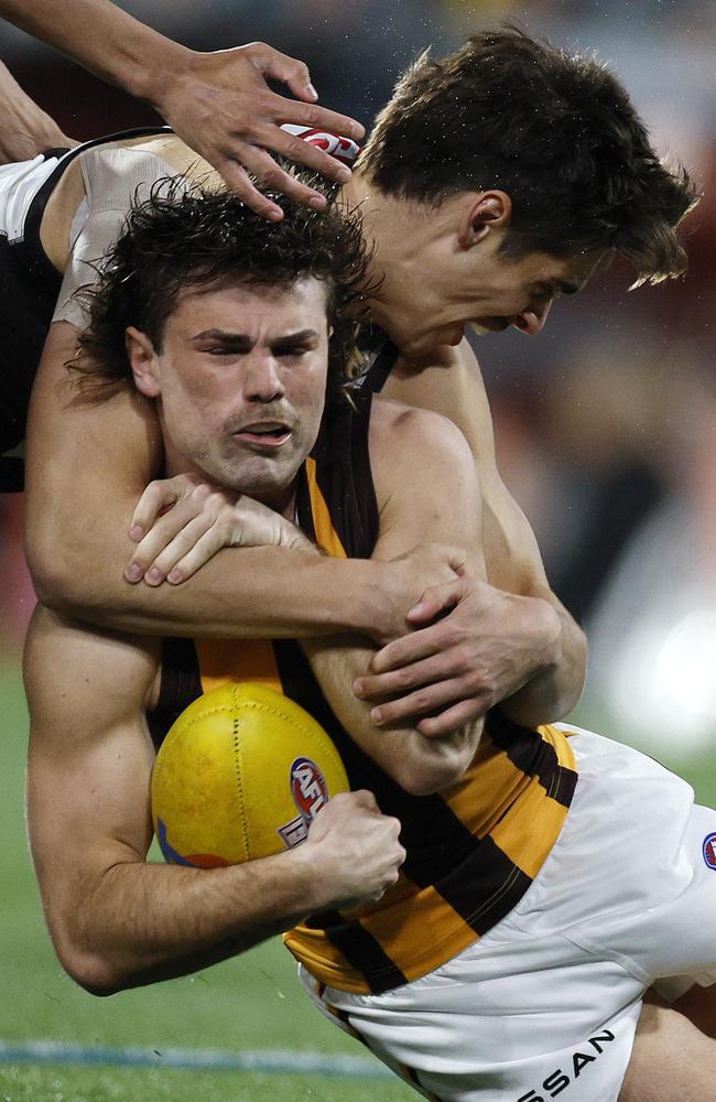 The small forwards at Hawthorn draw free kicks with ease. Picture: Michael Klein