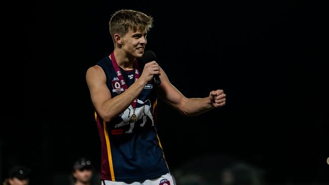 Beau Flint was awarded player of the match in the 2021 grand final. Picture: Emily Barker.