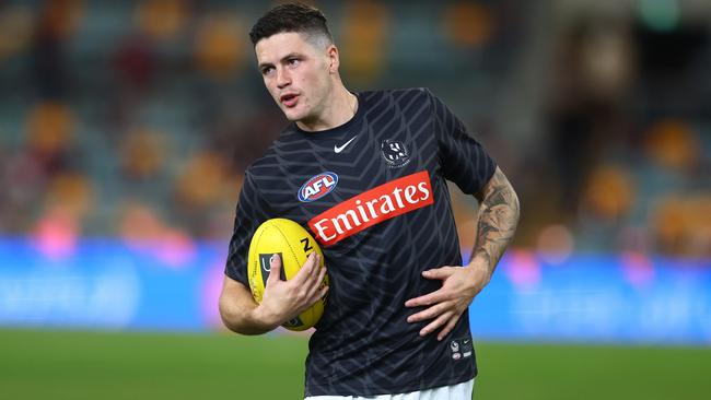 Jack Crisp took to the field while the social media images saga was playing out. Picture: Getty Images