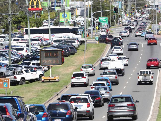 Traffic Congestion around Harbourtown due to holdiay traffic and the Boxing Day Sales. Picture Glenn Hampson