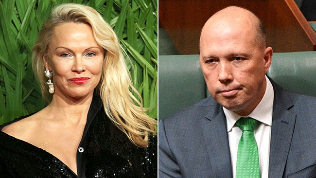 Pamela Anderson has written to Immigration Minister Peter Dutton regarding the treatment of a dog on Manus Island.