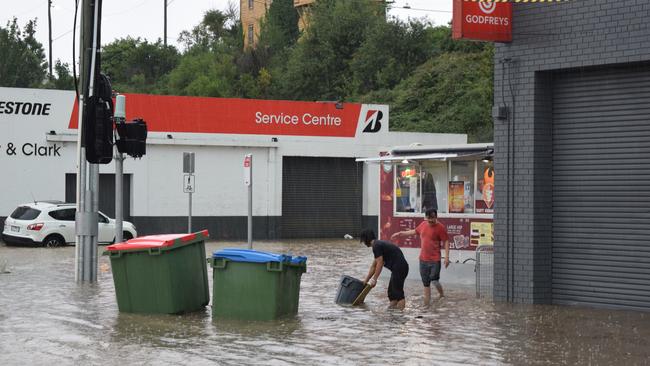 Flooding on Mair Street, Ballarat, on Wednesday January 5.