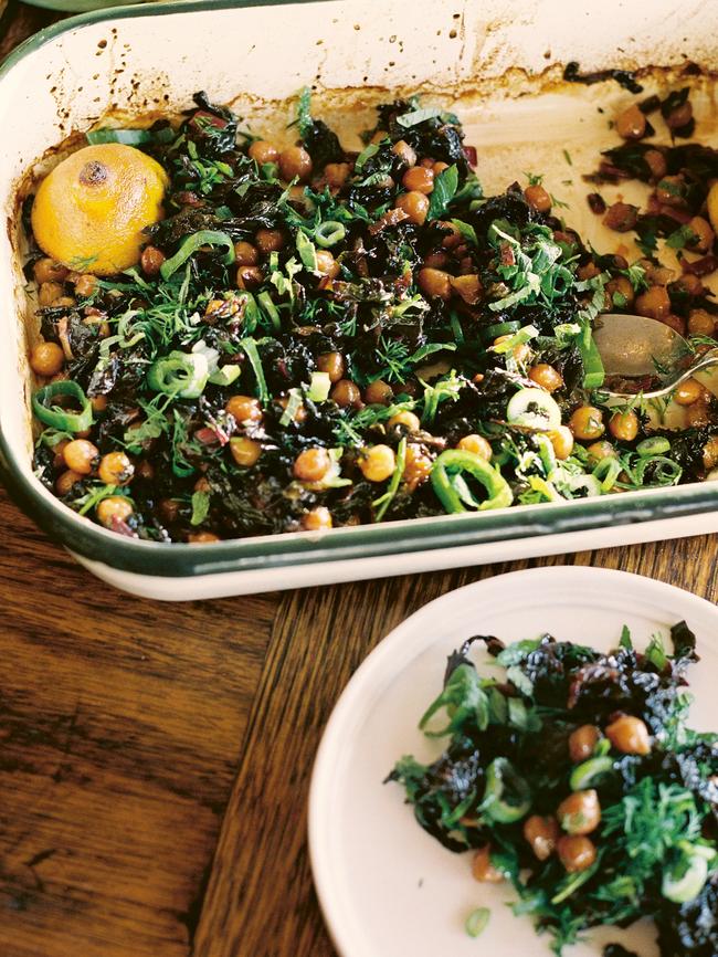 Chickpeas and greens are staples of Greek cuisine.