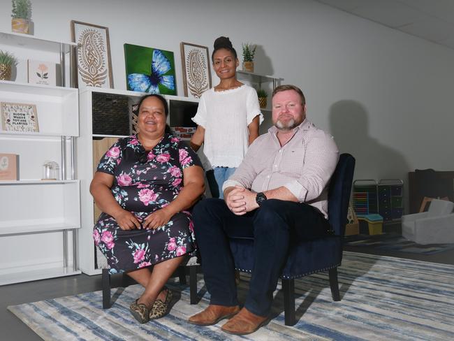 Townsville NDIS provider, Beloved Home Care, has purchased a new premises on Ross River Road. Pictured from left is enrolled nurse Grace Wakana, service manager Gloria Pundari and Colliers commercial executive Aaron Power. Picture: Blair Jackson