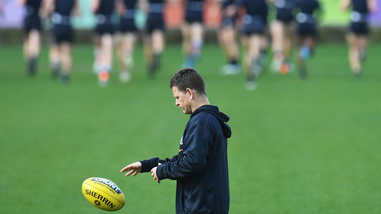 Blues head coach Brendon Bolton was kicked out of a player-led review.