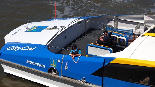 Two Brisbane CityCat services will return during April after the flood event caused millions in damage to the city's ferry terminal network. Picture: David Clarke