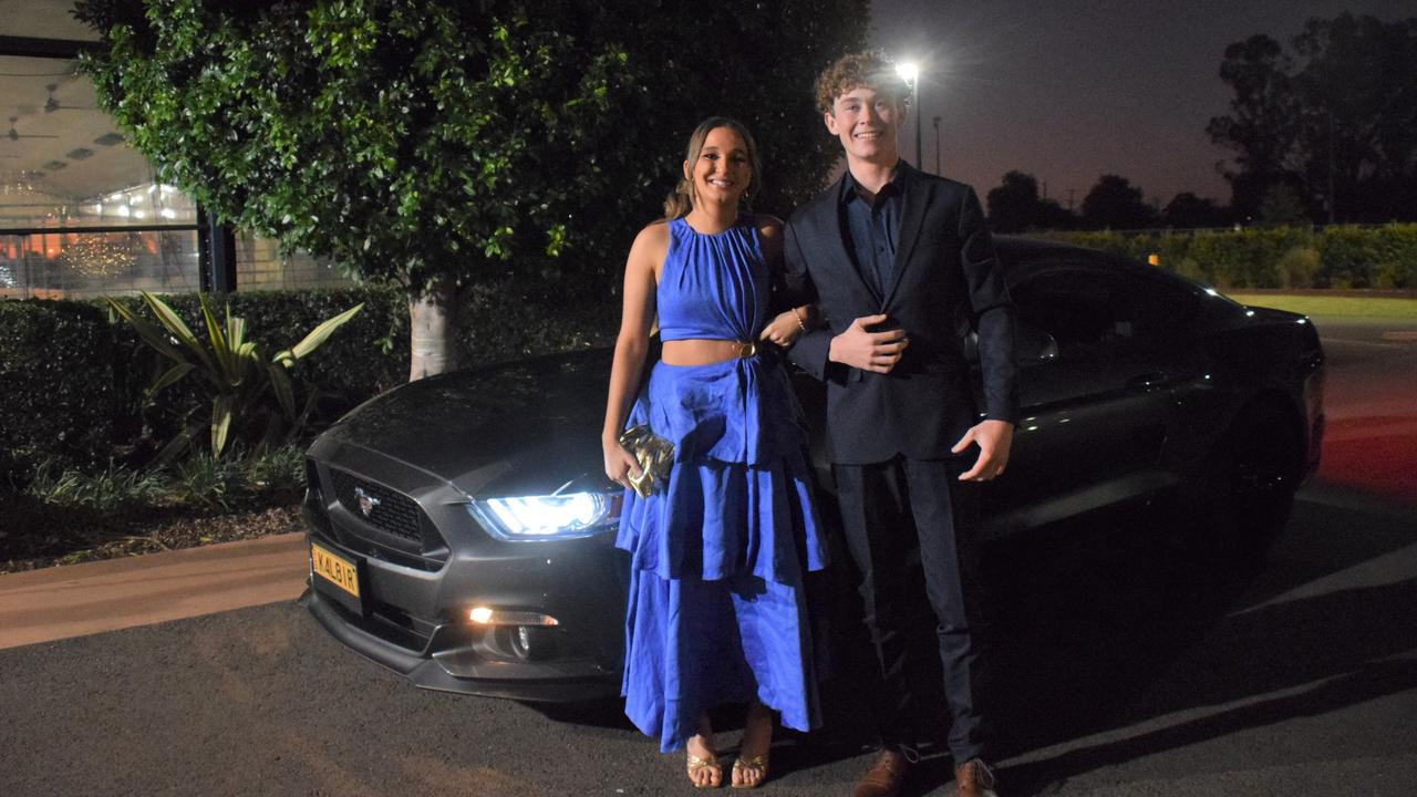 Lily Coleman and Joseph Sankey stunned on the red carpet at Our Lady of Southern Cross College's formal for 2023. Picture: Emily Devon