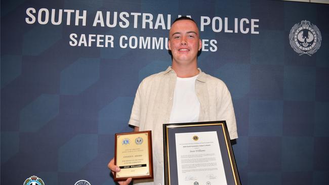 City of Adelaide Lions Club and South Australia Police (SAPOL) 2024 Citizen of the Year Sean Williams. Picture: SA Police