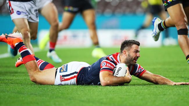 James Tedesco added to his season tally of tries. Picture: Mark Kolbe