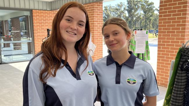 St Peter’s Anglican College year 10 students Ada Harris and Elsie Simmons.