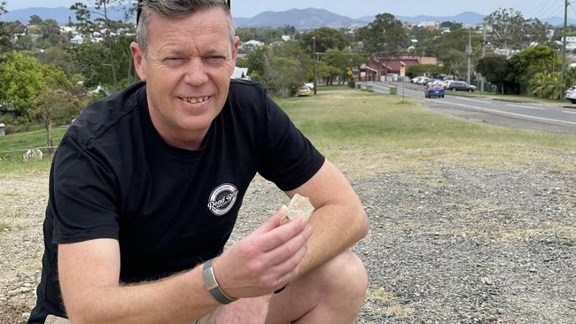 Gympie homeowner Mark Harris is seeking answers on who exactly is responsible for the upkeep of a 30m stretch of shale and rock outside a series of homes at Cootharaba Rd he says is an accident waiting to happen.